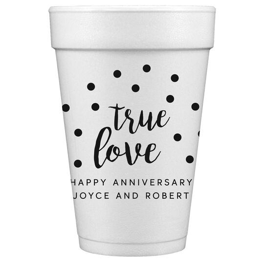 Confetti Dots True Love Styrofoam Cups